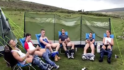 Wank party outdoors camp
