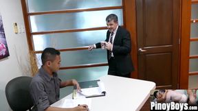 PinoyBoys.com - Horny daddy arrives at the office ready for fucking action with twink