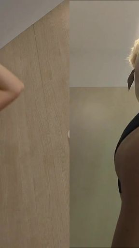 Spectacular moment from &quot;Peeping at a naked girl with big boobs in the locker room&quot;