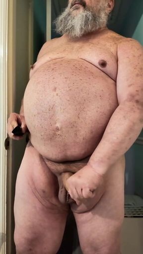 Stepdaddy Bear Stroking His Cock