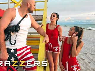 BRAZZERS - Lifeguards MacKenzie Mace & Kylie Rocket Convince Their Co-worker JMac To Bang 'em The one and the other