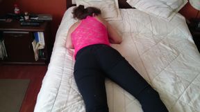 Mature wife lets her stepson's friends watch her masturbate