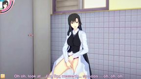 Shizuka Sensei wanks her wet asshole in Koikatsu