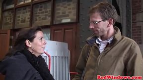 Black dutch prostitute rides and jerks cock