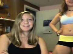 Blonde teen lesbos in lingerie