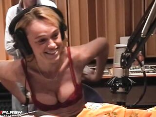 Topless defiance on French Radio Show