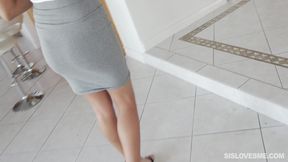 Latina stepsis practices oral with her stepbro