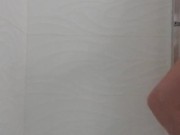 Johnholmesjunior naked in public shower stall flashing his monster hard cock in vancouver changeroom