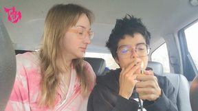 Phoenix and Circe V9: Circe in Control of smoking and kissing in car