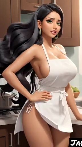 Memorable moment from &quot;Jaya Anjali have fun in her kitchen (Ai model)&quot;