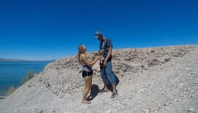 Thick, Hot Babe Sucks Dick on Public Beach