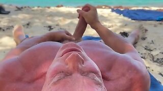 Hot beach day with daddy tyler saint: outdoor gay sex adventure