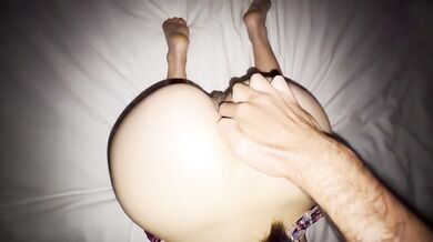 Asian anal slave probed by 7-inch cock deep anal creampie