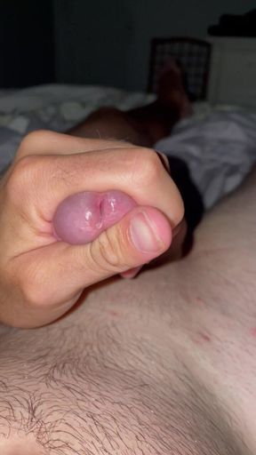 Straight guy masturbation with precum