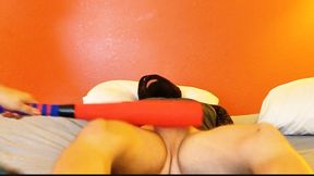 Selena Destroys The Slave Balls With A Bat and Her Feet (MP4)