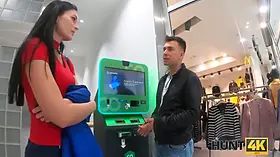 Hunt4k. impressive model gets nailed hard by hunter for a bitcoin