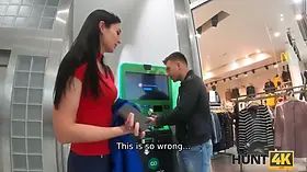 Hunt4k. impressive model gets nailed hard by hunter for a bitcoin
