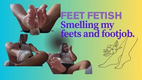 Feet fetish (smelling my feets and footjob)