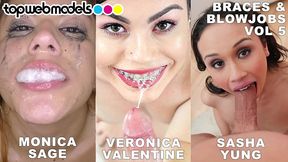 braces and blowjobs compilation - 3 cuties with braces huge cock pov blowjob and cum swallows - volume 5