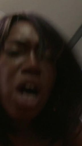 Ebony slut with huge tits licks her own nipples while getting nailed by white stud   Clip 3