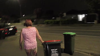 Kiwi Trashy MILF Public Disgrace pissed on in busy street while taking out the rubbish