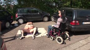 Chubby babe gets dp fucked outdoor