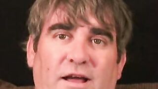 Older stud jerks himself off to orgasm after an interview Hoe 2