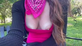 Italian Big Tits MILF Artemisia Love Outside in the Woods Flashing Her Big Horny Boobs and Hard Nipples Slow Motion