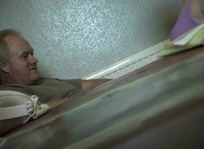 Blonde riding cock of an older man