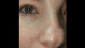 a 4k view of my face with a view of the top of my mouth