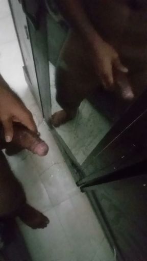 Indian Muscular Big Cock Boy Huge Load of Cum on Mirror   Clip 1