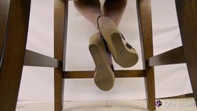 Wedge Sandals Shoeplay Under Chair - Kylie Jacobsx - MP4 1080p HD