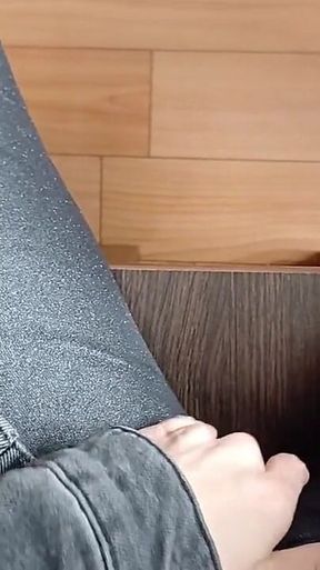 Risky Lesbian Masturbation in the Office