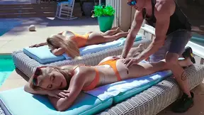 Seductive Olivia Austin Licks Cum Off April Aniston's Plump Tits