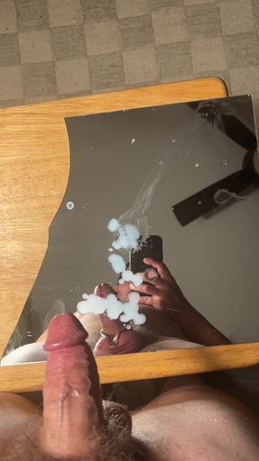 Huge load spews from a thick cock during a wild group session