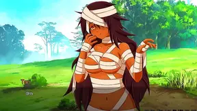 Ebony StepMommy Dominates Warrior with Seductive Slime Magic in Hot Anime Encounter