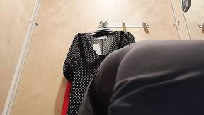 Hairy pussy real MILF tries on clothes