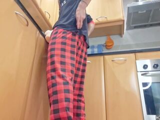 Kitchen Surprise: Banging a Taut Booty Toy with My Large Penis - Groans and Cum Inside - Hotsportfitboy