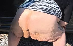 Pissing Whore in the Woods in the Car Door Wide Open Getting Caught She's a Hoping