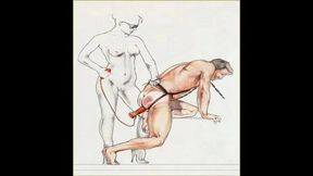 Femdom lesbians in bondage and lingerie take control with strapon