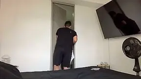 He forgot the towel while bathing and asked me to take it. I entered the bathroom without