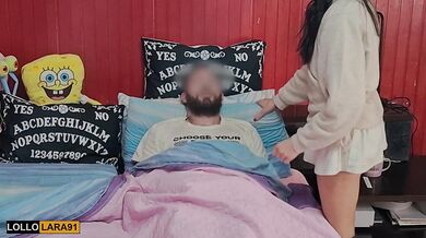 I pretend to be sick to get help from the neighbor with the hairy pussy - Italian Amateur LOLLOLARA91