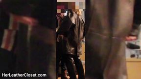 Slowly Sucked in Leather!