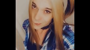 Gorgeous TGirl Strips Sucks and Touches Herself