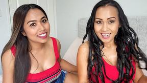”Lesbian Thai MILF girlfriends passionate kissing & oral sex”