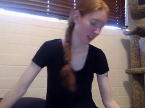 Hot Natural Hairy Redhead Masturbates Solo to Orgasm 01
