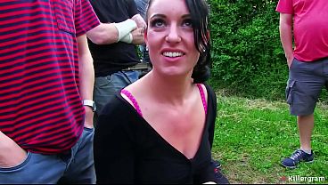 KILLERGRAM - Jasmine Lau&rsquo_s Dogging Debut: Sexy Babe Sucks Off A Gang Of Hungry Cocks To Cum-Filled Completion