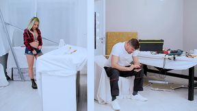 seductress carla boom entices her employee to fuck her pussy