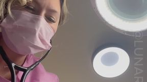 5 min POV Nurse Luna in all pink PPE comes in and is very flirty with you during your physical exam, your not due to for sperm sample but I offer to collect of myself from you….you say of course! Watch me give you a hand job with a cum countdown