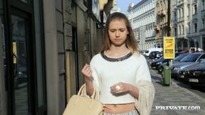 A hardcore threesome inside of a dress shop for Violette